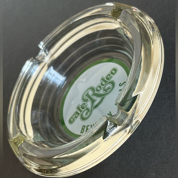 Vintage Cafe Rodeo Beverly Hills Glass Ashtray Excellent Condition No Chips - Picture 3 of 4